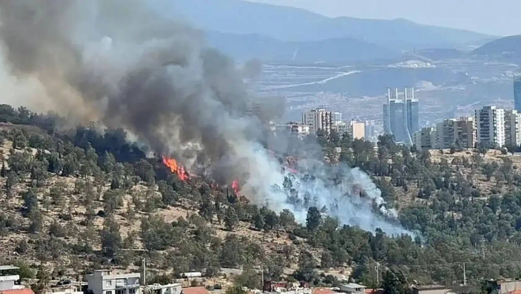 İzmir'de dağlık alanda yangın