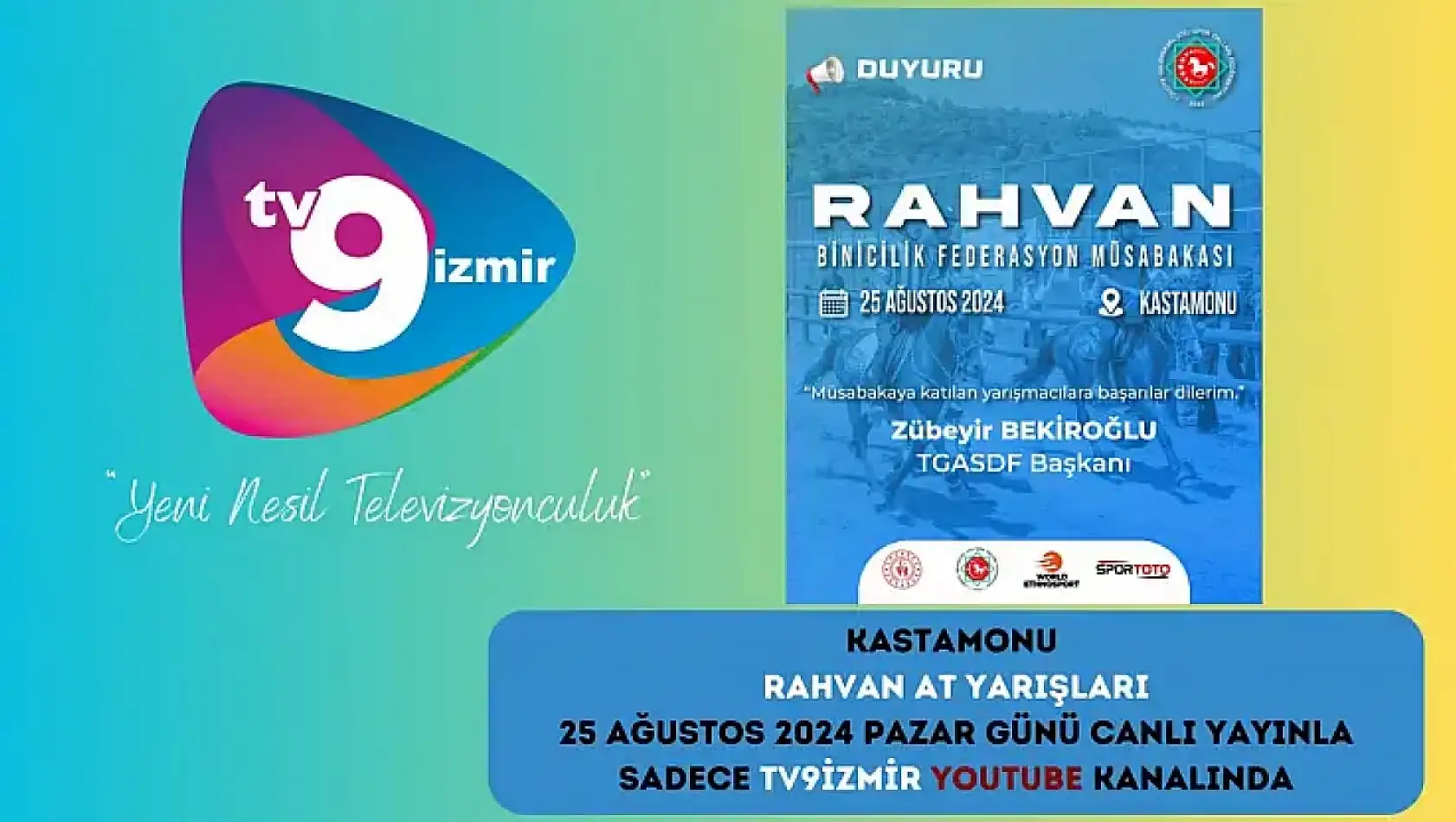 TV9 İzmir, Kastamonu Rahvan At Yarışlarını canlı yayınlayacak