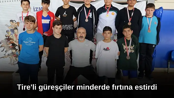 Tireli minik güreşçiler minderde fırtına estirdi